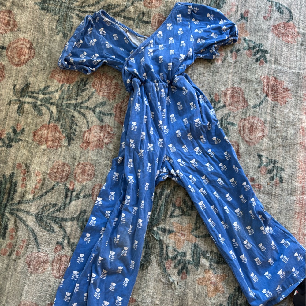 Blue Patterned Jumpsuit